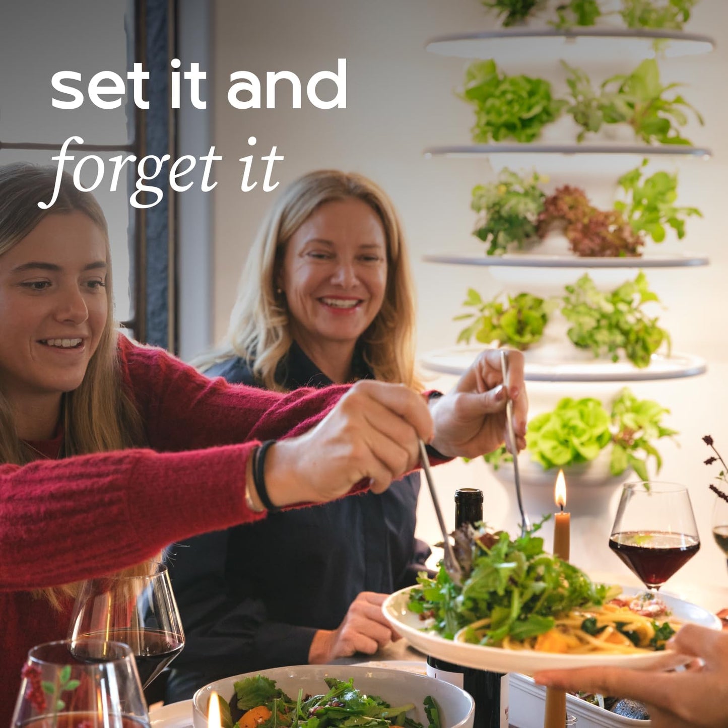 Farmstand Starter Kit with Glow Rings and 30 Seedling Credits | Family Hydroponic Growing System Kit | Vertical Garden Planter Tower | 5ft 5in Tall