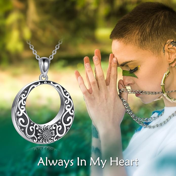 TIGER RIDER Urn Necklace for Ashes for Women 925 Sterling Silver Cremation Jewelry for Ashes