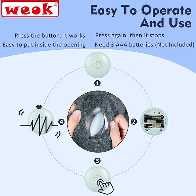 Puppy Heartbeat Toy for Separation Anxiety Relief, Heartbeat Stuffed Animal Anxiety Calming Behavioral Aid Plush Toy for Dogs Cats Pets