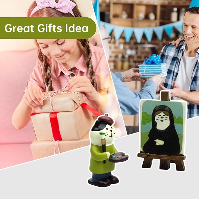 Cute Mini Cat Figurine Resin Cat for Office, Home Decoration Perfect Cute Cat Gift for Cat Lovers