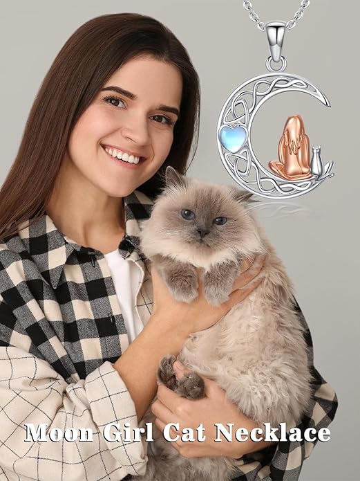 Dorunmo Animal Necklace 925 Sterling Silver Owl/Sloth/Axolotl/Dolphin Necklace Celtic Knot Pendant Birthday Anniversary Animal Jewelry for Women Friends Animals Lover