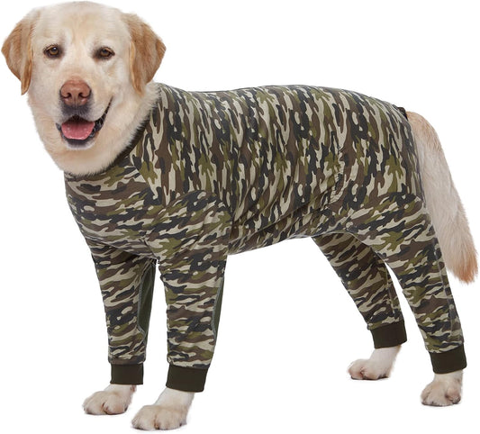 Yeapeeto Dog Onesie Surgery Recovery Suit for Large Medium Bodysuit Dogs Pajamas PJS Full Body for Shedding, Prevent Licking, Wound Protection, Cone Alternative (7XL, Camo)