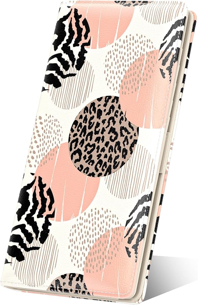 Nipichsha Womens Wallet, RFID Slim Wallets for Women, Thin Ladies Credit Card Holder Purse, Cute Leather Bifold Clutch Billfold with 11 Card Slots & ID Window, Boho Leopard Print
