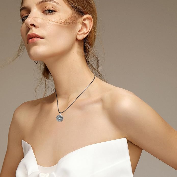 MEDWISE Wing/Wolf/Compass Urn Necklace for Ashes 925 Sterling Silver Necklace Guardian Angel Ashes Keepsake Memorial Urn Pendant Pet Cremation Jewelry for Ashes Memorial Jewelry for Dog Cat Pet Men