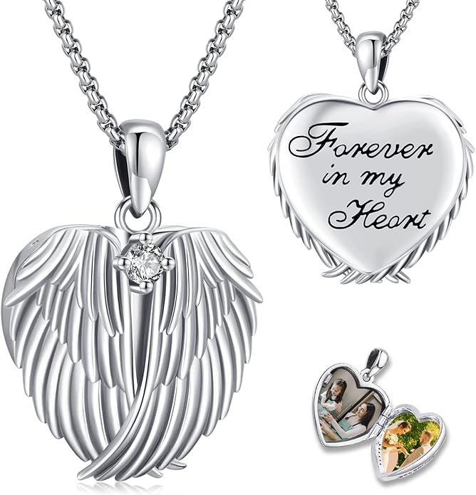 Picture Locket Necklace for Women Men Rose 14K Real Gold 925 Sterling Silver Jewelry Heart Locket Necklace that Holds Pictures Tree of Life Viking Wolf Celtic Knot St Christopher St Michael Pendant