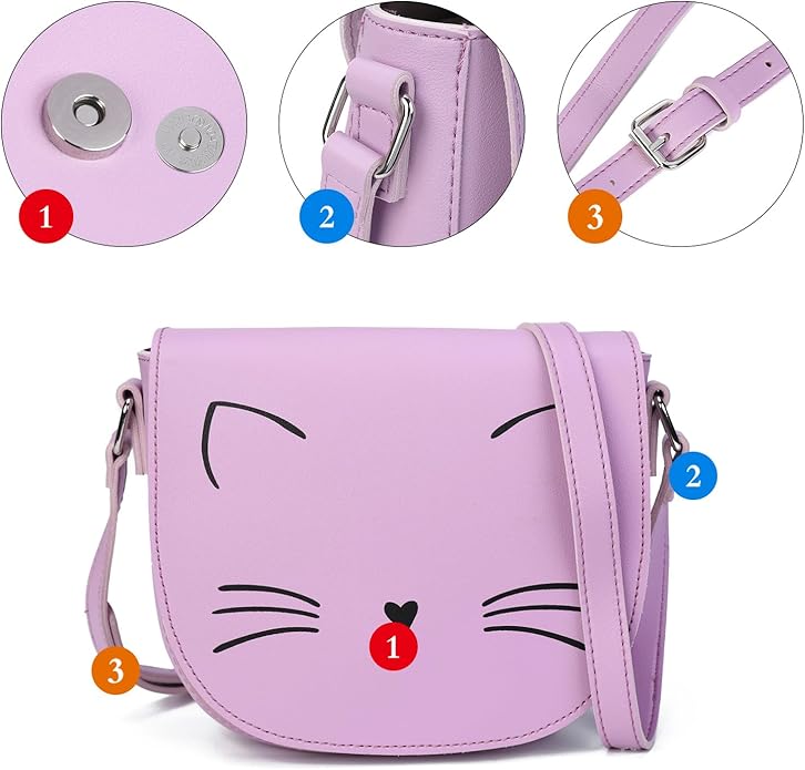 Gladdon Crossbody Bags for Teen Girls Small Fashion Preteen Purses Cat Birthday Gift for Girl