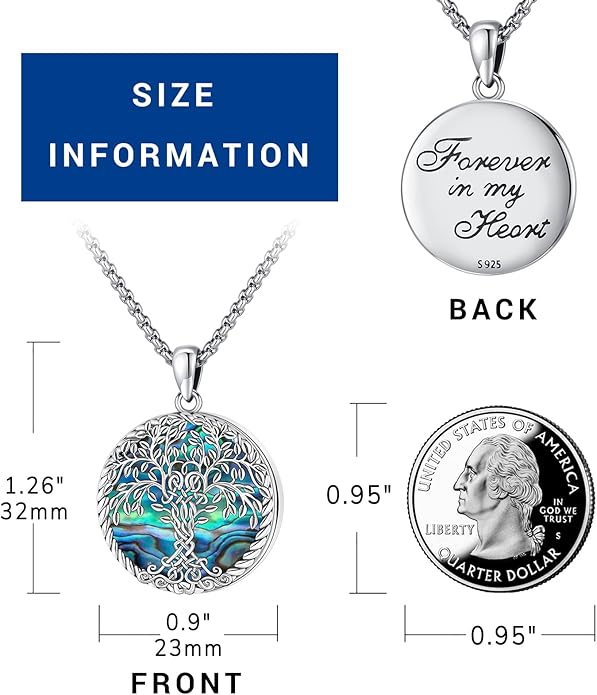 Picture Locket Necklace for Women Men Rose 14K Real Gold 925 Sterling Silver Jewelry Heart Locket Necklace that Holds Pictures Tree of Life Viking Wolf Celtic Knot St Christopher St Michael Pendant