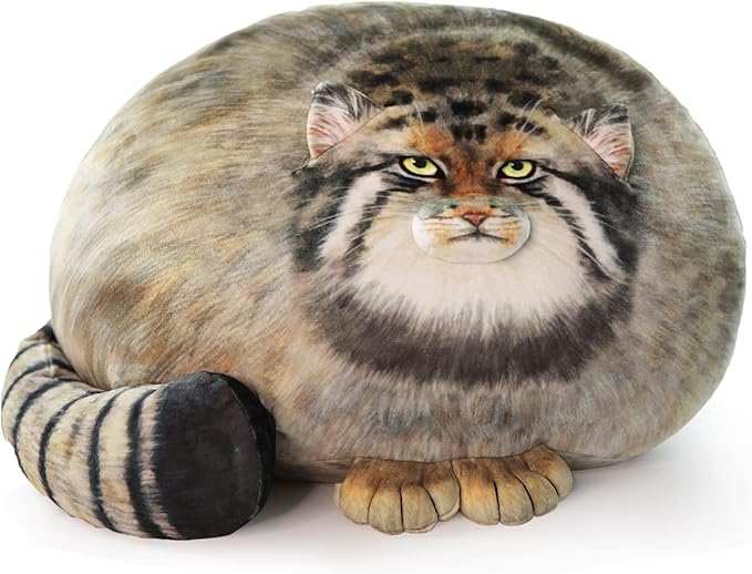 Cat Plush Pillow,Pallas Cat Plush Body Pillow,Kitten Plush Throw Pillow,Soft & Comfortable Stuffed Animal Plushies,Gift for Girls Boys Girlfriend(18 in)