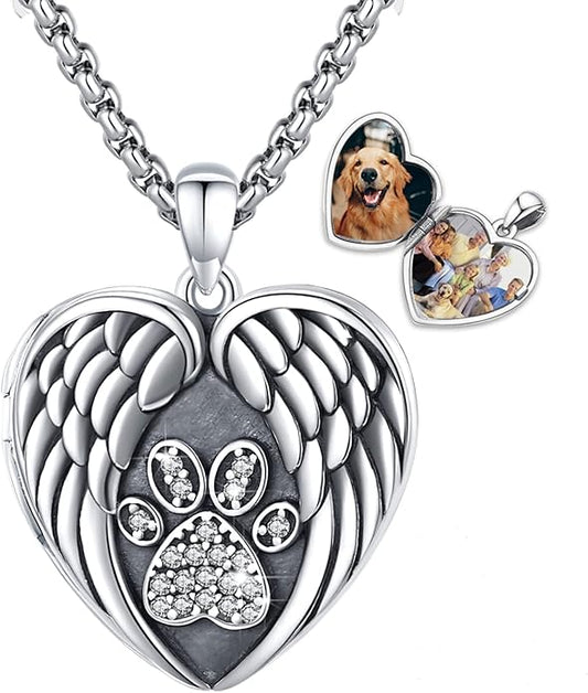 Picture Locket Necklace for Women Men Rose 14K Real Gold 925 Sterling Silver Jewelry Heart Locket Necklace that Holds Pictures Tree of Life Viking Wolf Celtic Knot St Christopher St Michael Pendant