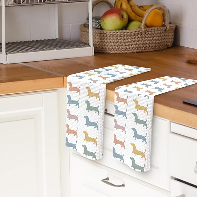 Cute Funny Dachshund Bathroom Kitchen Dish Hand Towels - Dachshund Dog Gifts Kitchen Bathroom Decor Towels 16″×24″,Dog Lovers Gifts for Girls Mom Women,Dachshund Gifts for The Owners