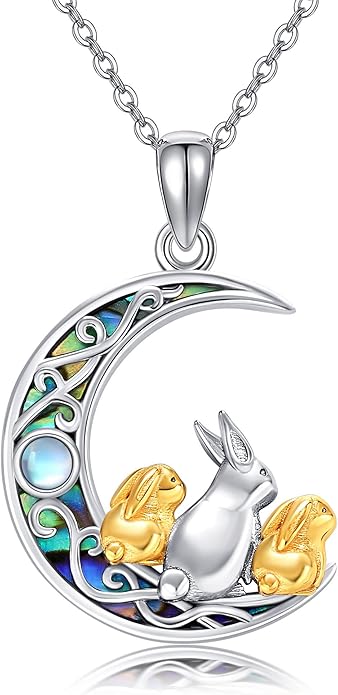 Sterling Silver Cute Animal Pendant Necklace Fox/Snake/Unicorn/Owl on Moon/Rabbit/Horse Necklace Jewelry Gifts for Women Mom Sister