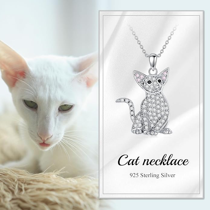 Cat Necklaces 13 Breeds of Cats Necklaces S925 Sterling Silver Cat Pendant for Women