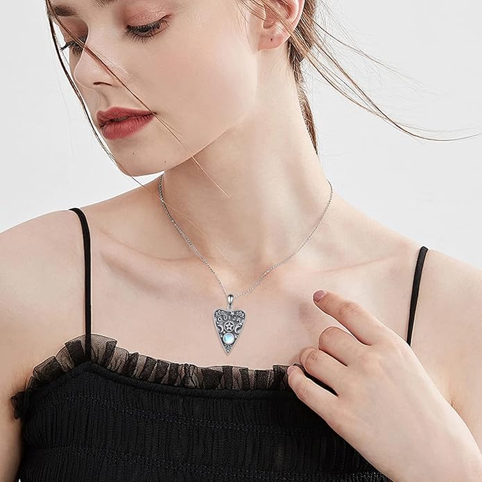 YFN Gothic Necklace Sterling Silver Wiccan Witch Pendant Goth Jewelry Witchy Gifts for Women Men