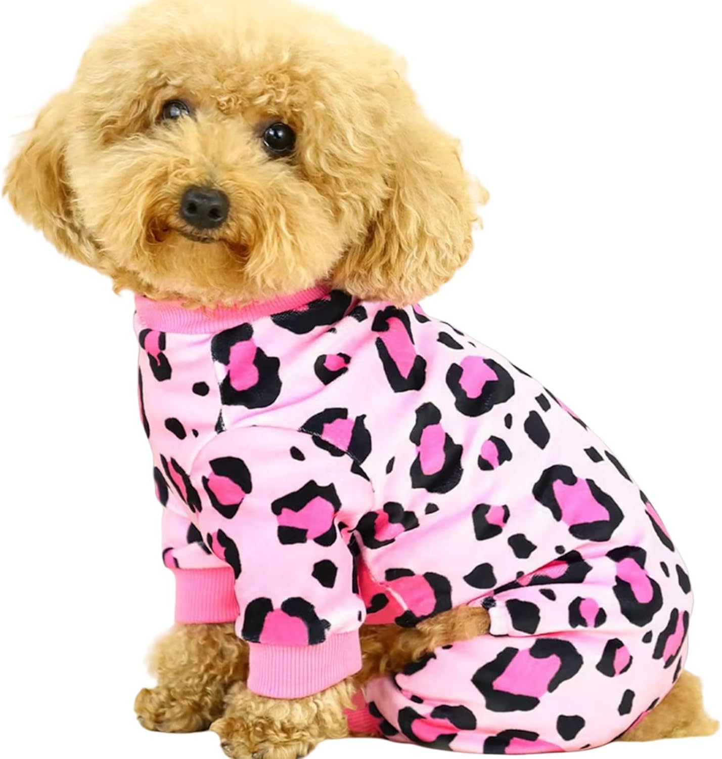 Vet-Approved Dog Pajamas Onesie for Medium Dog Clothes - Lightweight Soft Stretchy Puppy Costume - Certified Hypoallergenic Comfort Anxiety-Reducing (Pink, XL)