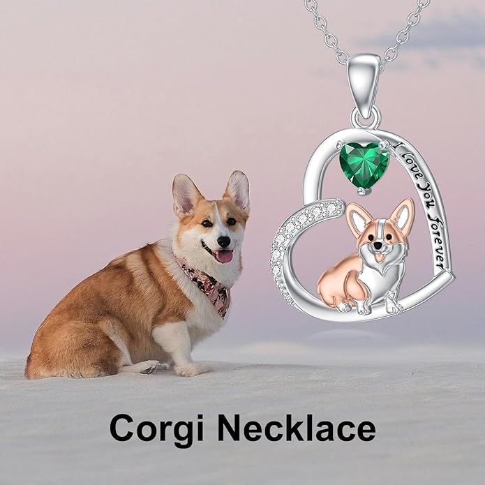 Dachshund Necklace 925 Sterling Silver Dachshund Birthstone Pendant Cute Animal Puppy Dog Dachshund Jewelry Gifts for Women Dachshund Lover