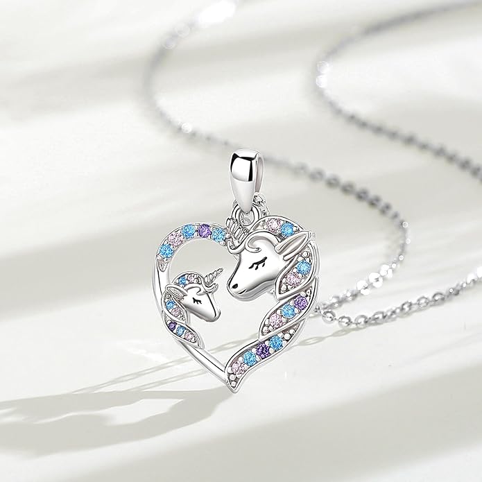 EUDORA Sterling Silver Mother Daughter Necklace for Women, Mama Son Daughter Necklace Pendant for Mom and Daughter,Mom Jewelry from Daughter Mother's Day Gift for Mother Daughter Aunt Grandma