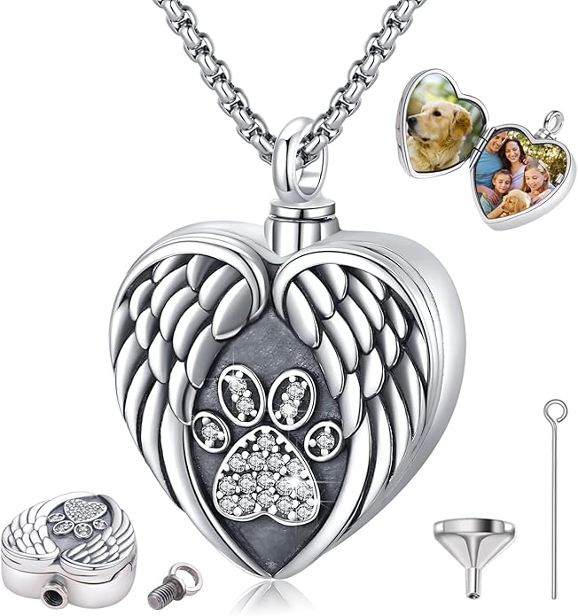 Eusense Cremation Jewelry for Ashes Urn Necklace to Put Ashes In 925 Sterling Silver Memorial Pendant Heart Urn Necklaces for Ashes Necklace for Women Men