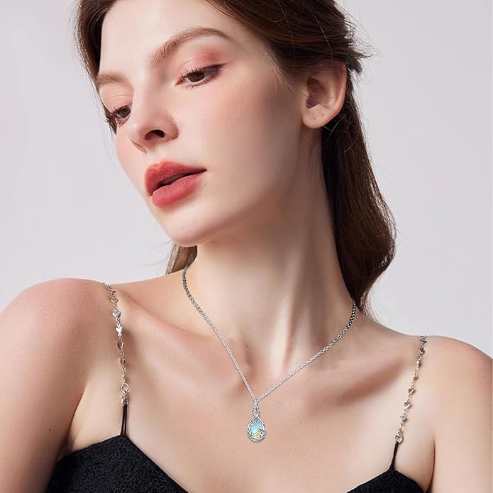 JUSTKIDSTOY Dog/Cat/Hummingbird Urn Necklace for Ashes S925 Sterling Silver Heart Cremation Jewelry Keepsake Memorial for Women