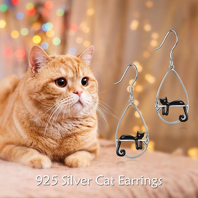 YFN Animal Earrings Sterling Silver Animal Heart Hoop Dangle Earrings Cute Jewelry Gifts for Women