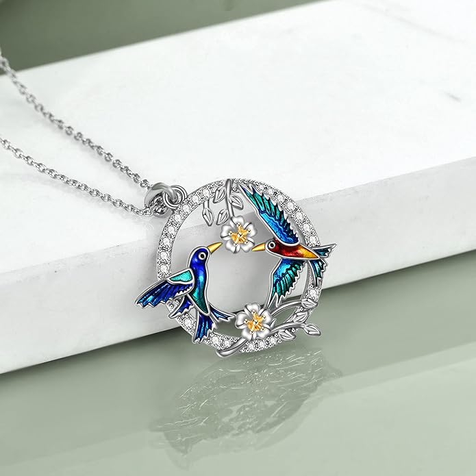 Penguin/Cat/Horse/Elephant/Wolf/Hummingbird/Giraffe/Eagle Pendant Necklace Sterling Silver I Love You Forever Animal Necklace Jewelry Gifts for Women