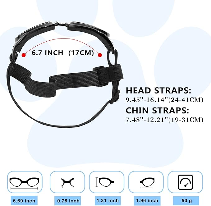 QUMY Dog Sunglasses Dog Goggles for Medium Large Breed Dogs, Wind Dust Fog Protection Eye Wear Pet Glasses with Adjustable Strap for Motorcycle Car Driving Bike Riding Hiking Swimming Over 15lbs Red