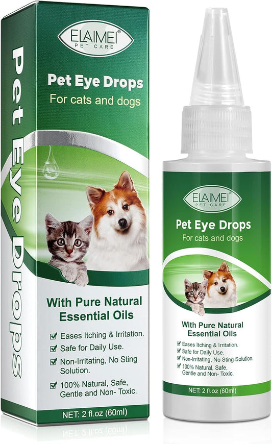 Eye Drops for Dogs, Cats and Dogs Eye Drops, Dog Eye Infection Treatment Relieve Eyes Itching & Irritation, Pink Eye & Allergies Symptoms Safe & Gentle Formula