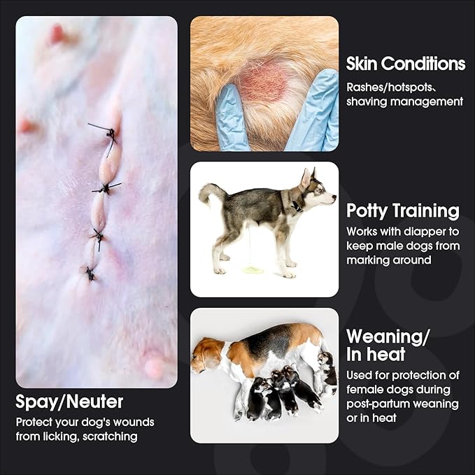 FUAMEY Dog Recovery Suit Male,Dogs Surgery Neuter Suits Puppy Spay Shirts for Female Protect Dog's Skin Anti Licking Abdominal Wounds Doggie Onesie Pet Bodysuit Alternative to Cone Gray Stripes M