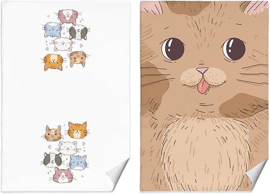 Cat Kitchen Towels Set of 2, Cat Lover Mom Lady Gifts Dish Towels for Kitchen Decor, Cute Kitten Decorative Hand Towels for Bathroom Decor, 16x24 Inch