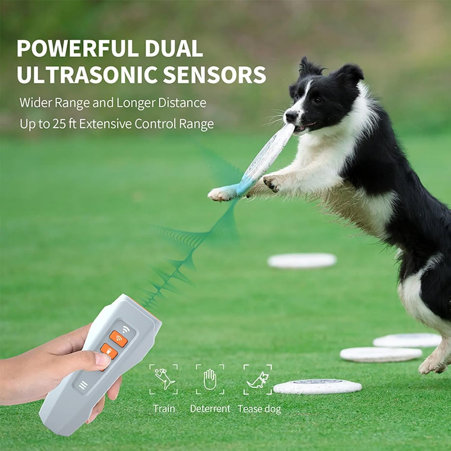 No Bark Ultra, Nobark Ultra Dog Bark Deterrent Device - Long Range Ultrasonic Anti Barking Device for Indoor & Outdoor, Stop Puppy from Crying at Night, Rechargeable Bark Shield for Dogs (Black +Gray)