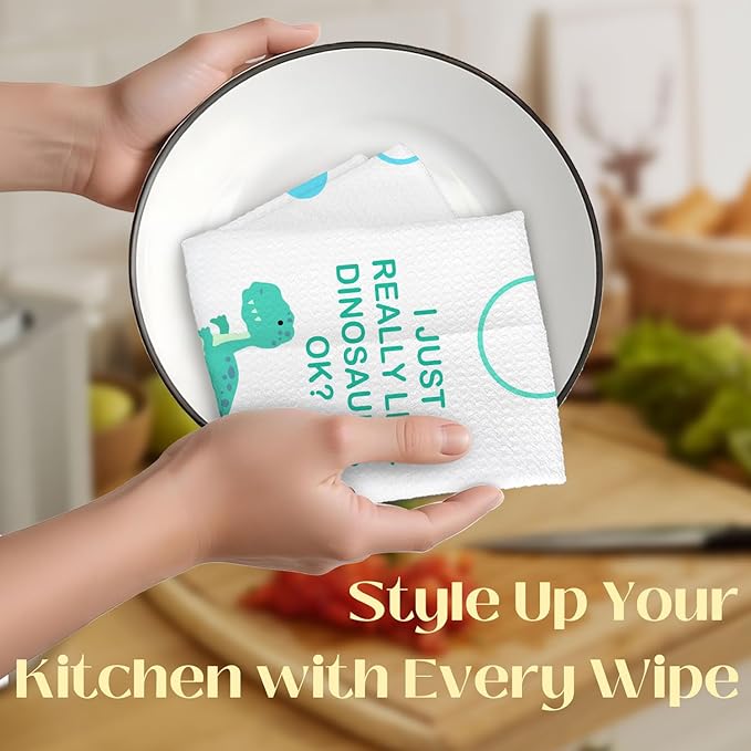 Dinosaur Hand Towels for Kids Bathroom, Dinosaur Decor Kids Towel for Bathroom, 16x24 Inch