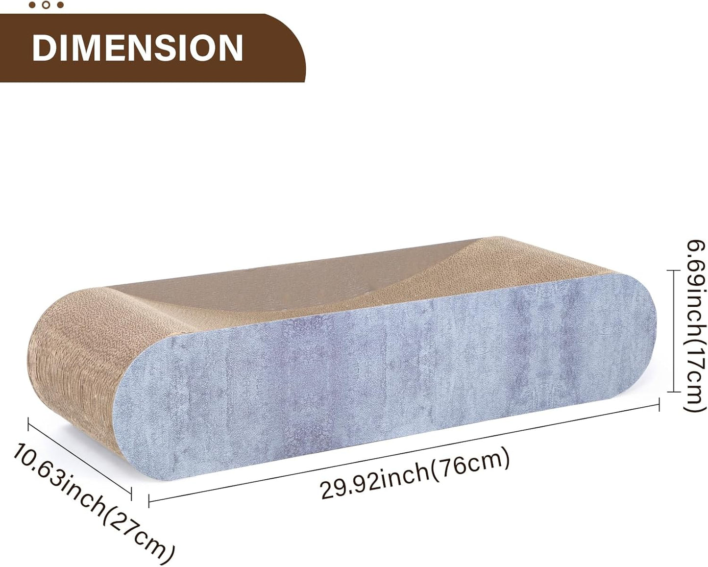 2 in 1 Cat Scratcher Cardboard Lounge Bed, Cat Scratching Post, Durable Board Pads Prevents Furniture Damage,Large (Reversible Grey)