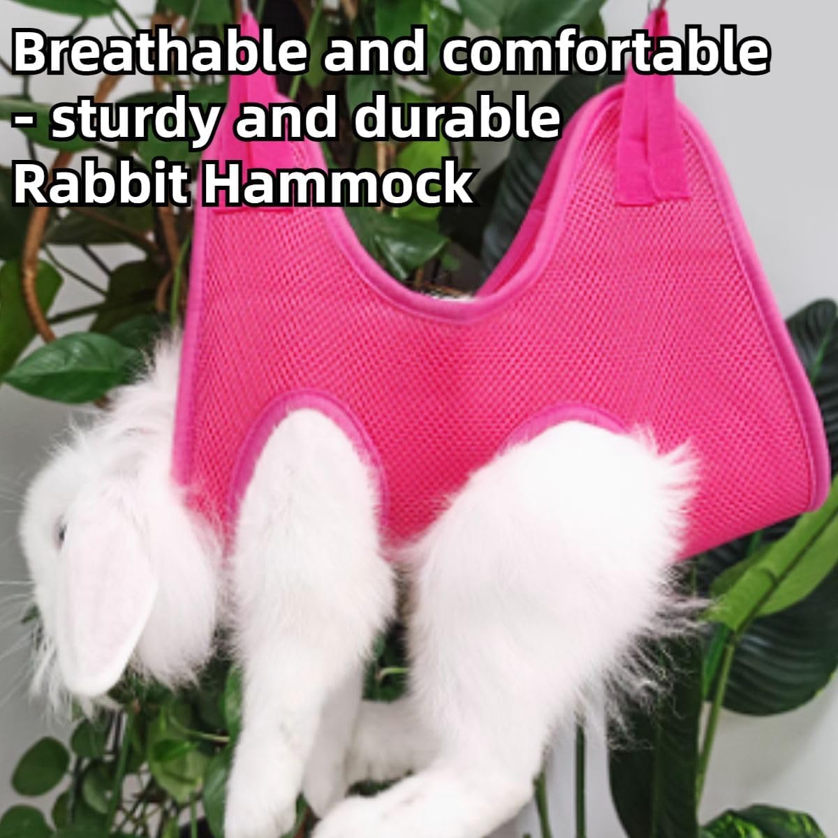 Rabbit Grooming Hammock with Safety Belt for Nail Clipping, Grooming, Bunny Bathing Bag for Nail Trimming, Cat Claw Care Bag, Small Animal Grooming Harness (Red,XX-Small)