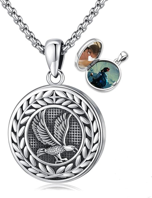 Picture Locket Necklace for Women Men Rose 14K Real Gold 925 Sterling Silver Jewelry Heart Locket Necklace that Holds Pictures Tree of Life Viking Wolf Celtic Knot St Christopher St Michael Pendant