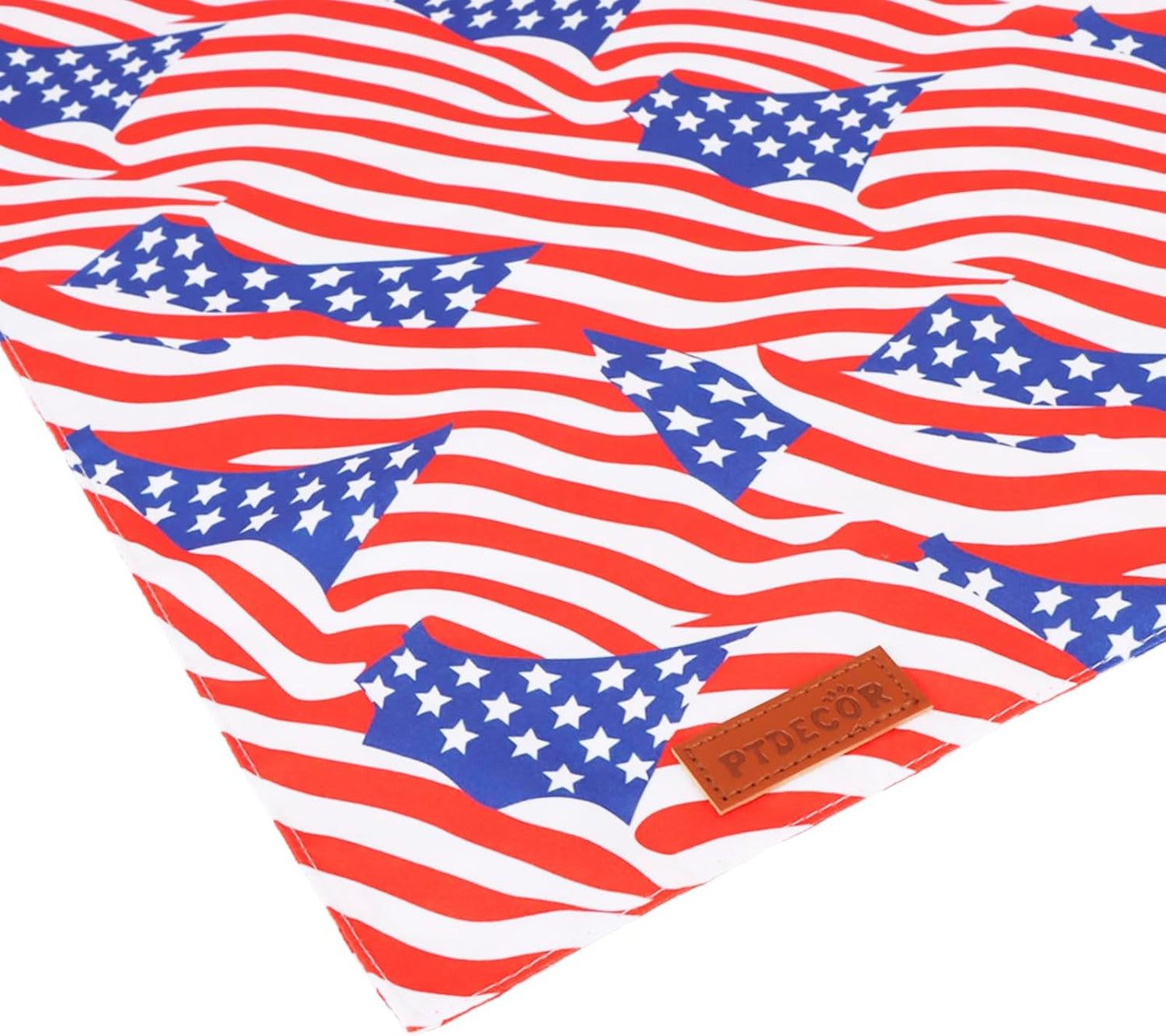 PTDECOR American Flag Dog Bandana 4th of July Dog Scarf Reversible Red Blue Patriotic Bandanas for Medium Large Dogs Pets (Blue & Red, Large)