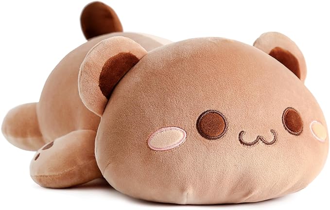 Onsoyours Cute Bear Plush Toy Stuffed Animal Bear Soft Anime Plush Pillow for Kids (Brown Bear, 12")