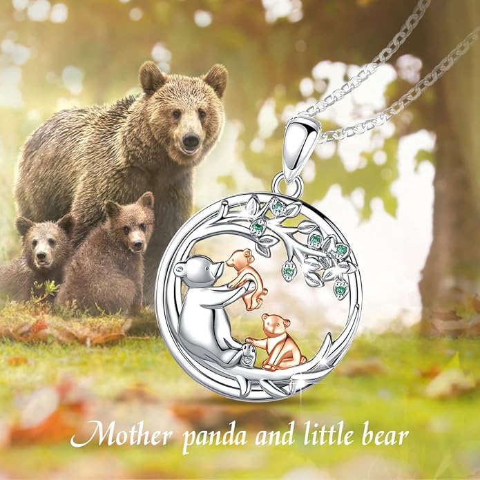 EUDORA Sterling Silver Mother Daughter Necklace for Women, Mama Son Daughter Necklace Pendant for Mom and Daughter,Mom Jewelry from Daughter Mother's Day Gift for Mother Daughter Aunt Grandma