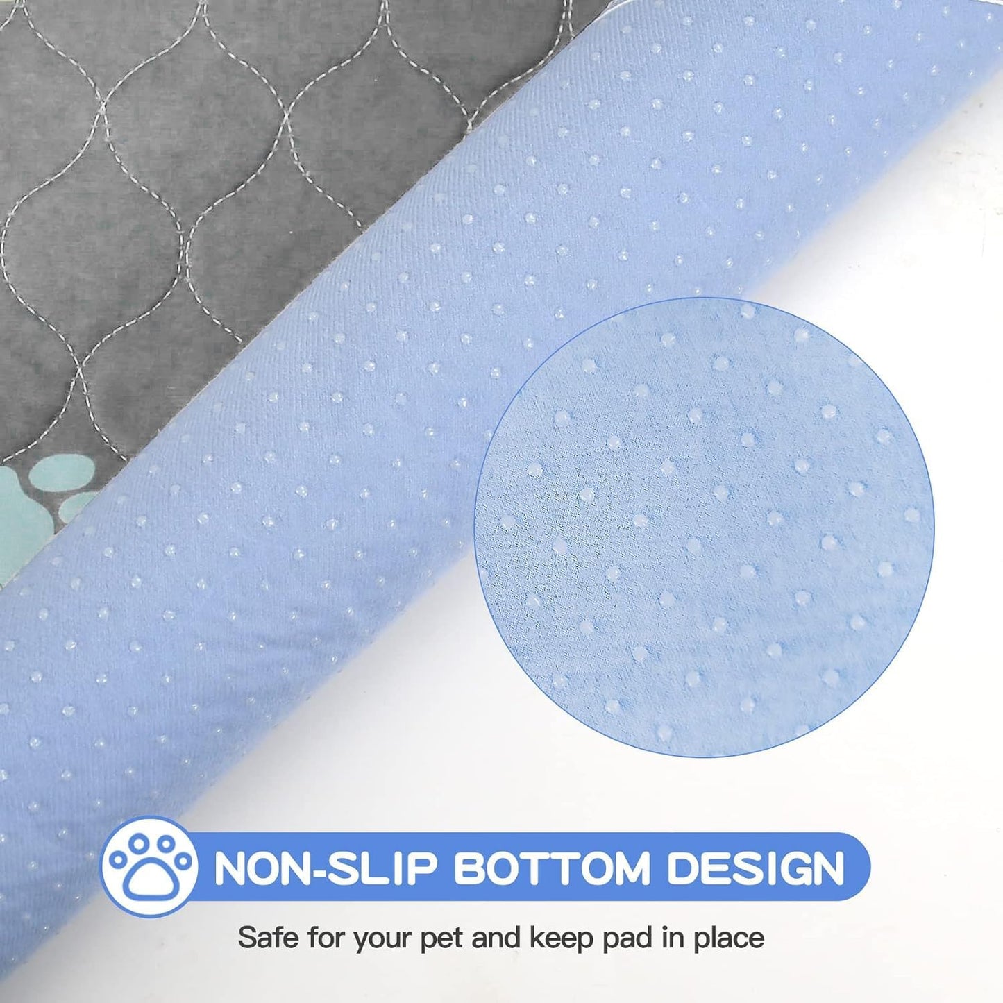 Aitmexcn Washable Puppy Dog Pee Pad, 2PCS 100% Waterproof Whelping Training Mat for Puppy/Senior Dog, Fast Drying Reusable Puppy Pads for Indoor, Outdoor and Car Travel- 32x36'' Llight Gray