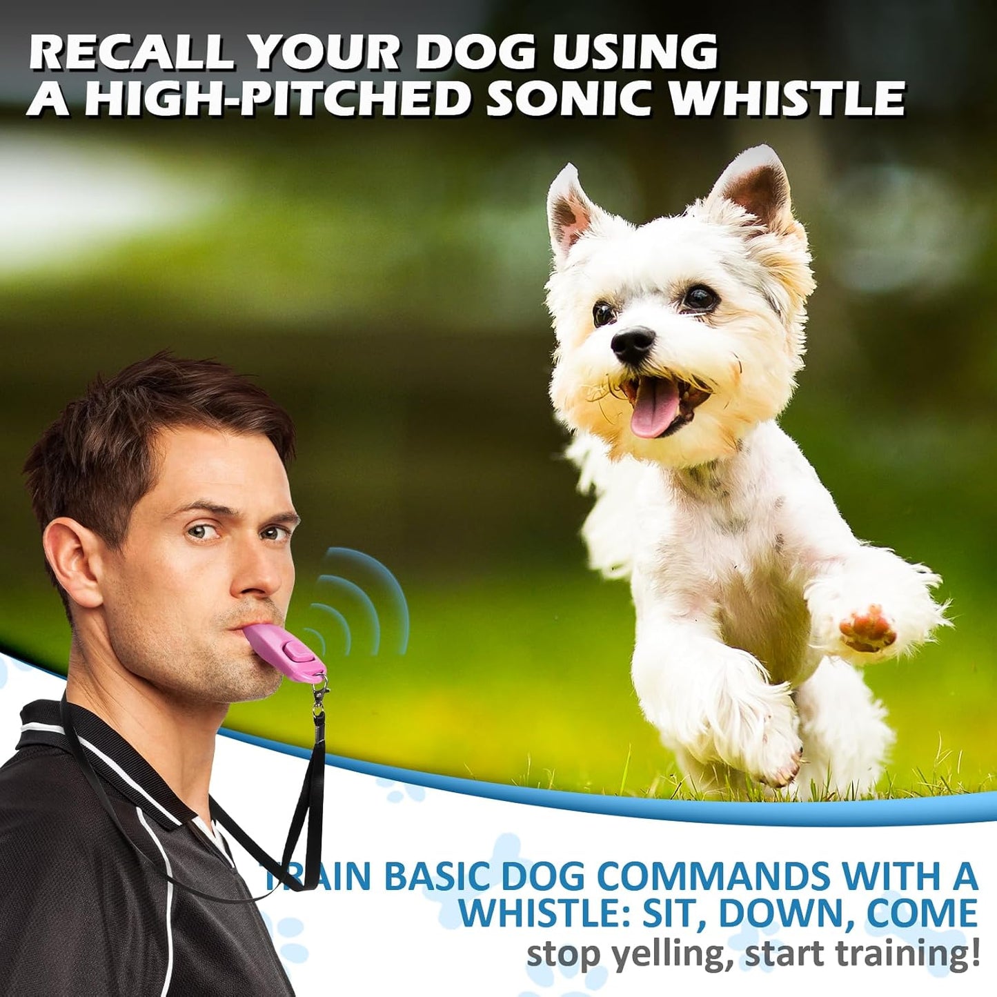 2-in-1 Dog Training Clicker Whistle for Training and Recall, Training Accessories for Puppy, Cats, Horses & Small Animals - 2 Pack with Lanyard, Reward Your Pets Efficiently(Pink + Orange)