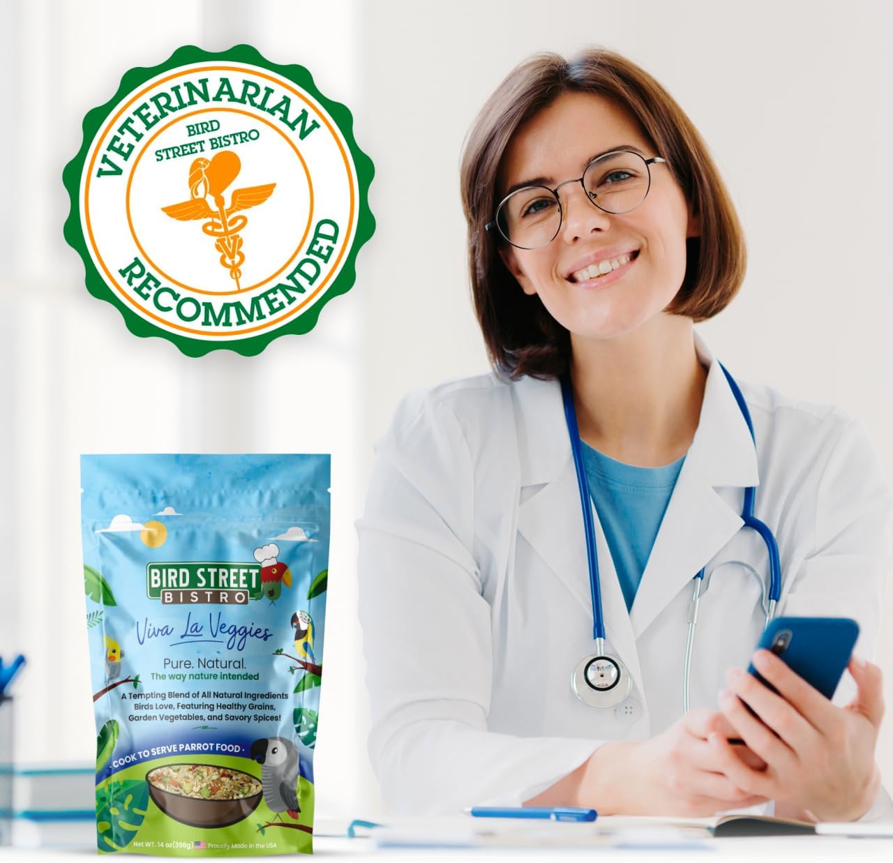 Parrot Food - Parakeet & Cockatiel Food - Cooks in 3-15 min w/ Natural & Organic Grains, Legumes, Non-GMO Fruits, Vegetables & Health-Oriented Spices