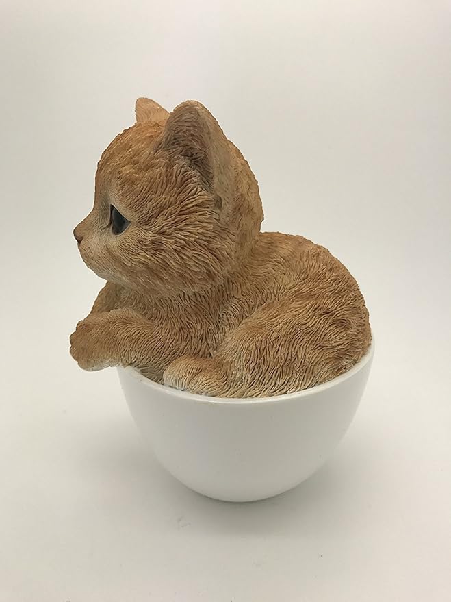 Pacific Giftware Adorable Teacup Pet Pals Cat Kittens Collectible Figurine 5.75 Inches