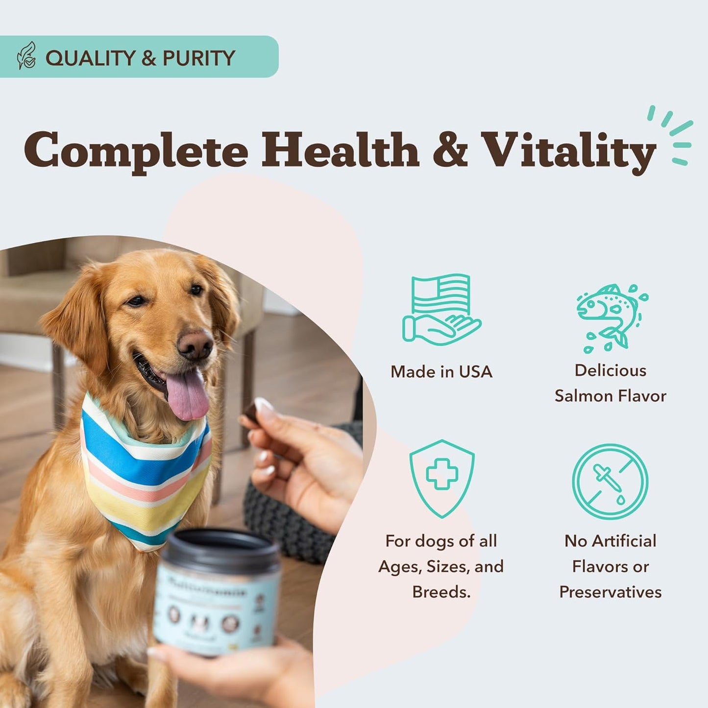 Natural Dog Company Vet Strength Multivitamin for Dogs – 90 High-Potency Soft Chews with Glucosamine, Chondroitin, Probiotics & Omegas – Supports Joints, Skin, Coat, Digestion, Immune & Heart Health
