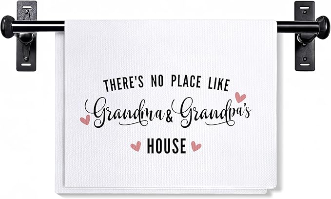There's No Place Like Grandma and Grandpa's House Kitchen Towels, Grandparents' Dish Towel Hand Towel, Grandma and Grandpa Gifts from Grandkids, Grandparents' Day Gifts from Grandchildren,16x24 Inch