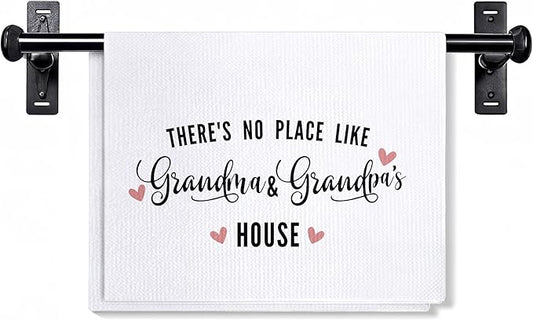 There's No Place Like Grandma and Grandpa's House Kitchen Towels, Grandparents' Dish Towel Hand Towel, Grandma and Grandpa Gifts from Grandkids, Grandparents' Day Gifts from Grandchildren,16x24 Inch