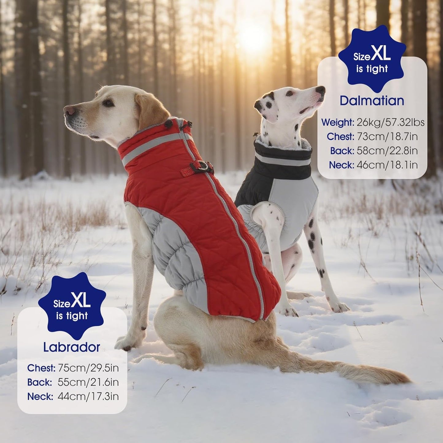 FUAMEY Dog Coat for Small Dogs,Waterproof Dog Winter Jacket with Harness Built in Puppy Cold Weather Coats Reflective Pet Vest with Zipper Warm Fleece Dogs Snowsuit Windproof Red S