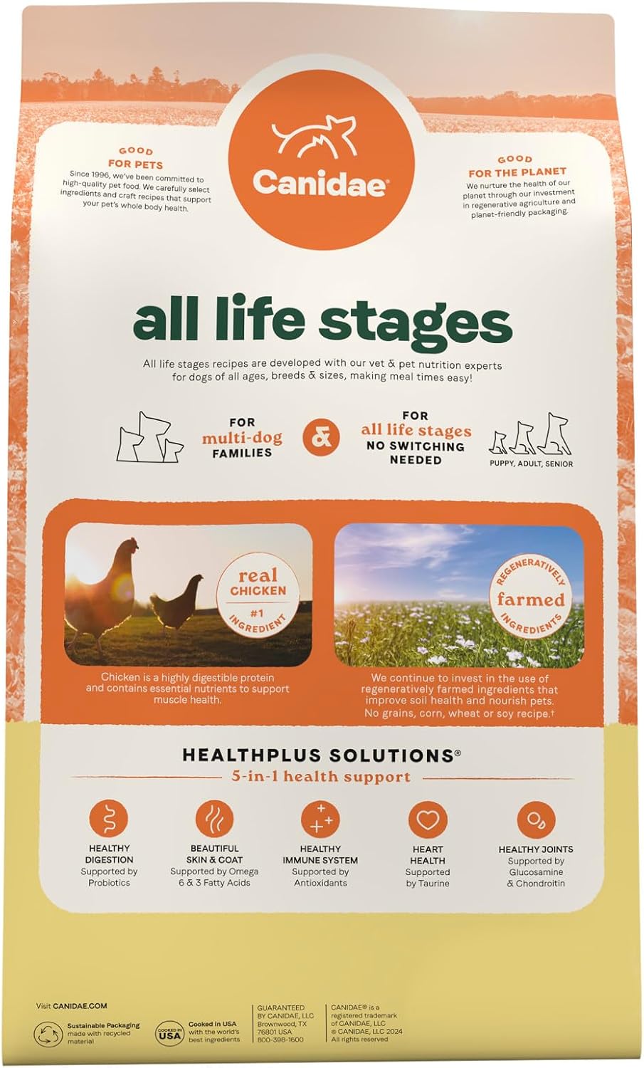 Canidae All Life Stages Real Chicken & Potato Recipe – High Protein and Grain-Free Premium Dry Dog Food for All Ages, Breeds, and Sizes– 4 lbs.