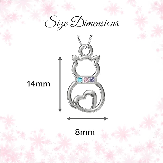 Cherished Moments Girl's Sterling Silver Cat Necklace Gift for Cat Lovers, Toddlers, Kids, Teens, and Women