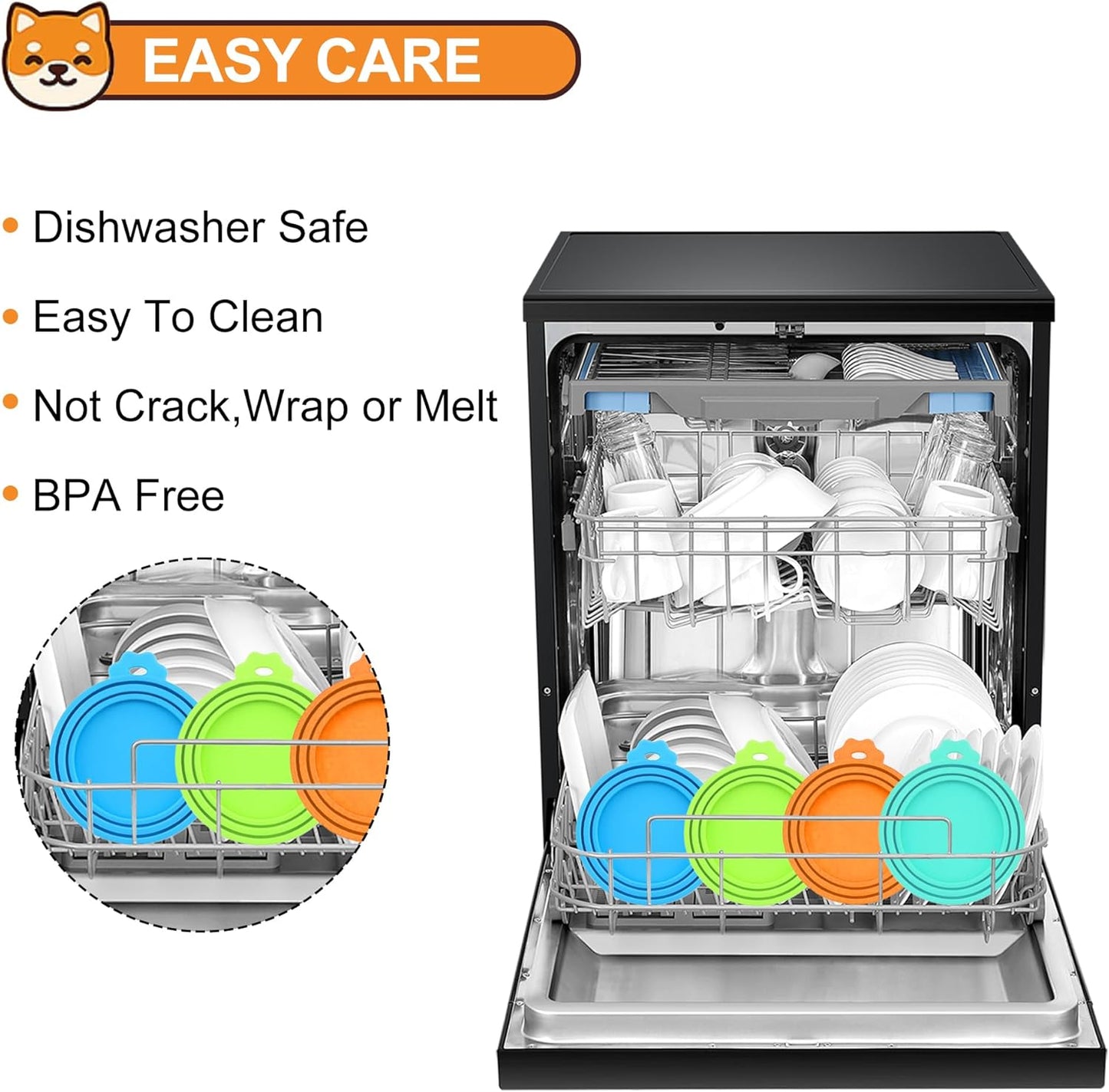 2 Pack Pet Food Cans Lids, Silicone Food Can Covers for Dog and Cat, BPA Free/Food Safe/Universal, One Fit Most Standard Size Food Can Top Pink/Blue