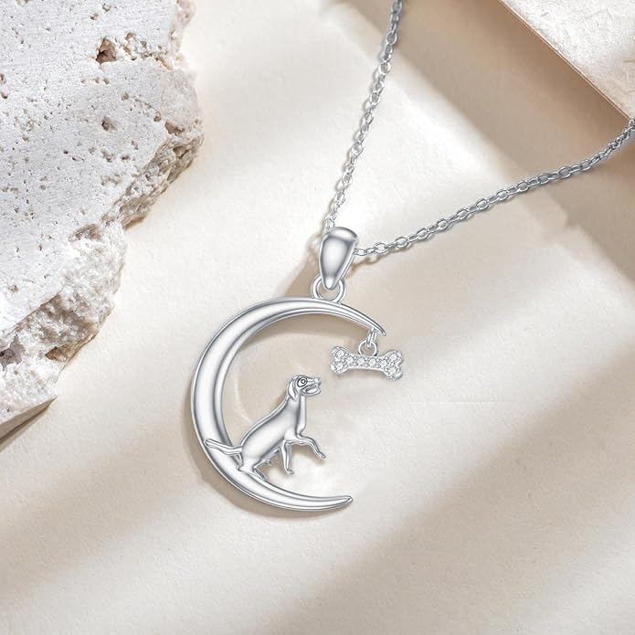 Diamond Dog Necklace S925 Sterling Silver Cute Animal Necklace for Women Gifts for Birthday