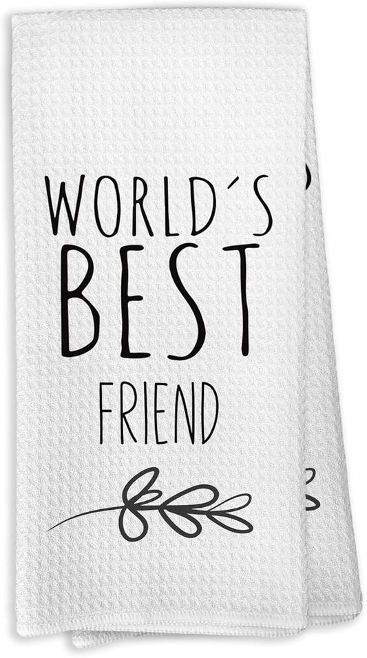 World's Best Friend Kitchen Towels, for Bestie, Friendship Theme Gifts for Best Fiend Women, Best Friend Birthday Tea Towels Kitchen Hand Towels 16x24 Inch