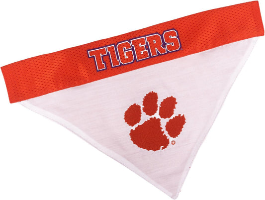 Pets First Collegiate Pet Accessories, Reversible Bandana, Clemson Tigers, Small/Medium